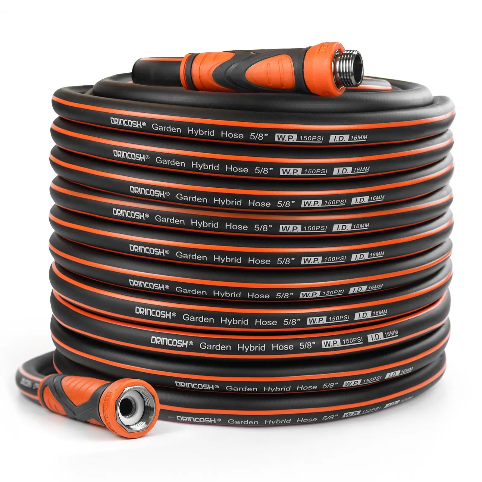DRINCOSH 100ft 5/8” Heavy-Duty Garden Hose – 600 PSI Burst Pressure Anti-Kink Design