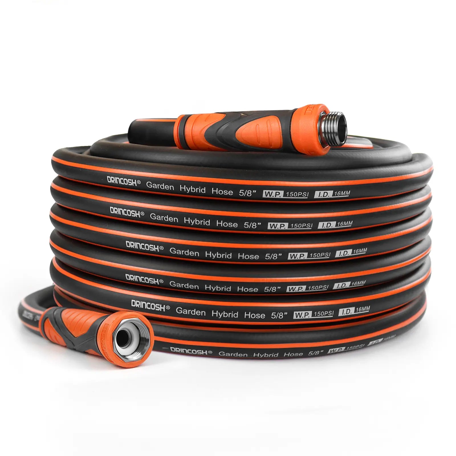 DRINCOSH 50ft 5/8” Heavy-Duty Garden Hose – 600 PSI Burst Pressure Anti-Kink Design with Triple-Layer Reinforcement