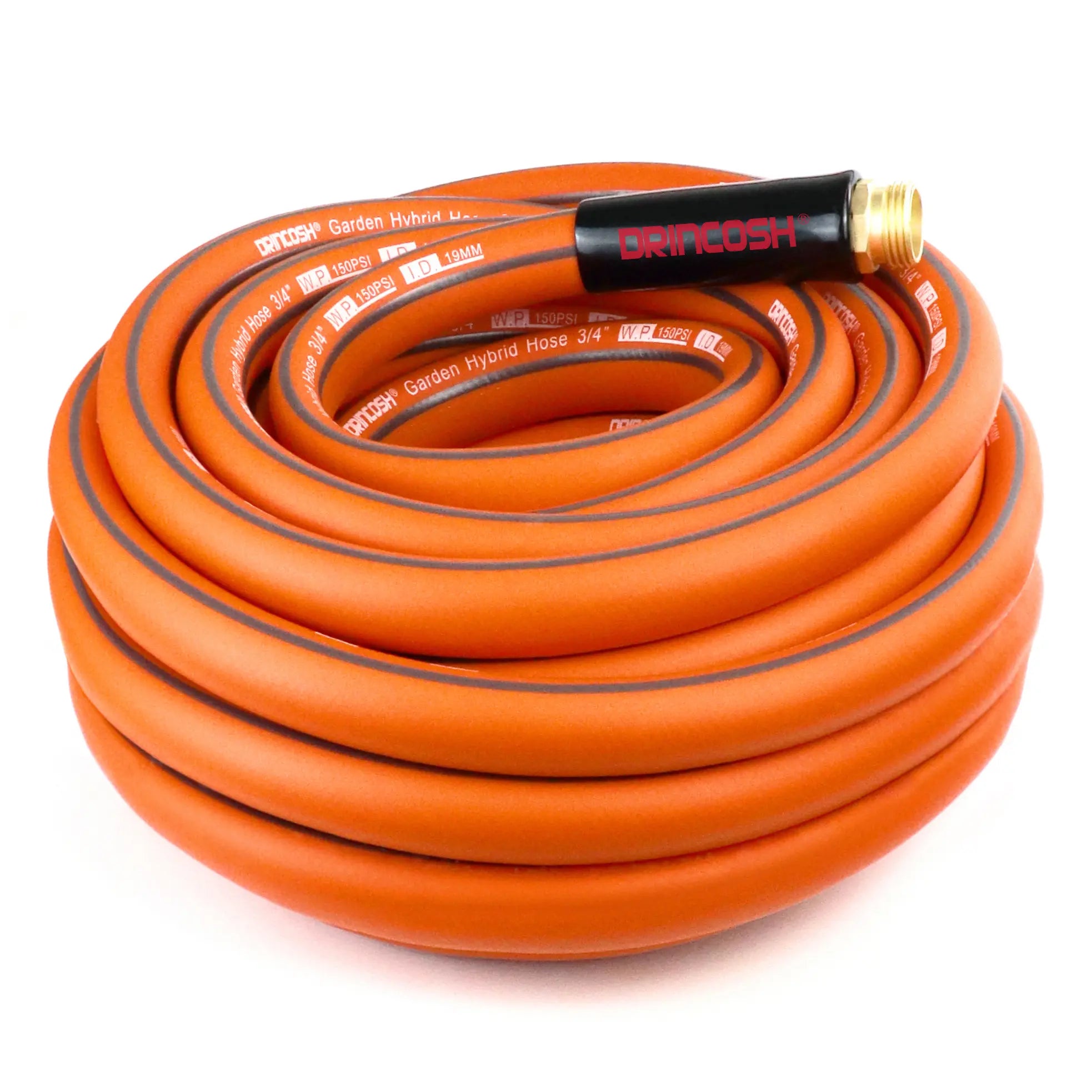DRINCOSH 25ft 3/4” Flexible Garden Hose – Lightweight All-Weather Design with 600 PSI Burst Pressure