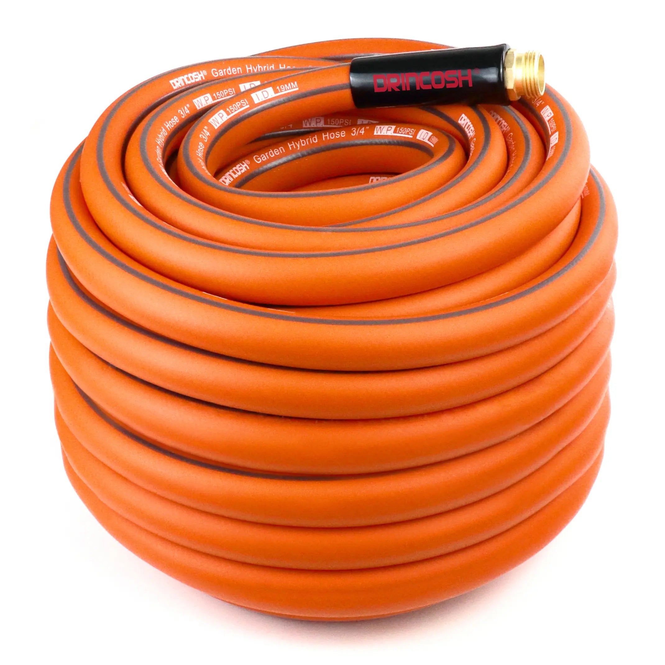 DRINCOSH 50ft 3/4” Flexible Garden Hose – Lightweight All-Weather Design with 600 PSI Burst Pressure
