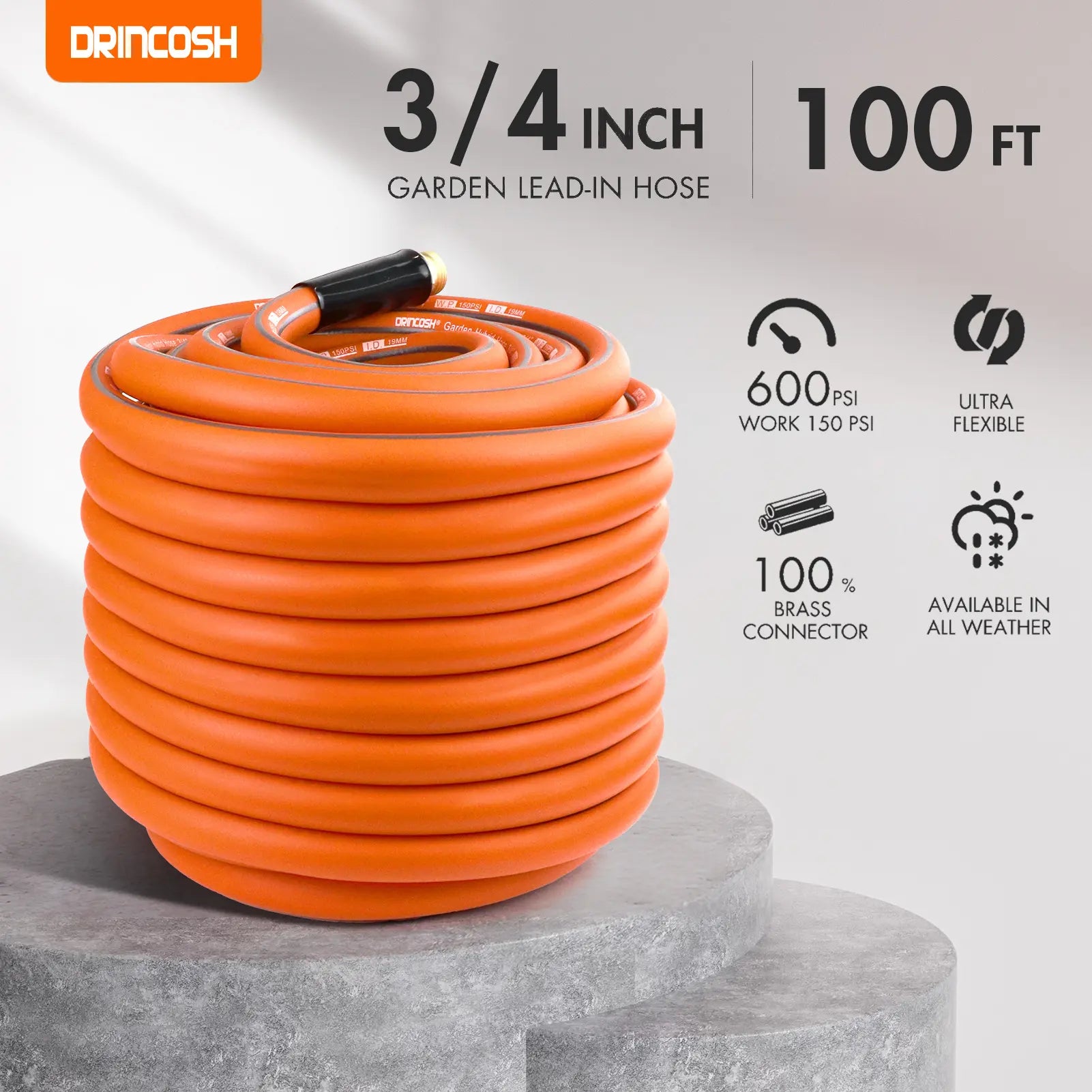 DRINCOSH 3/4” Nickel-Plated Brass Connectors – Dual-Layer Silicone Leak-Proof Seals