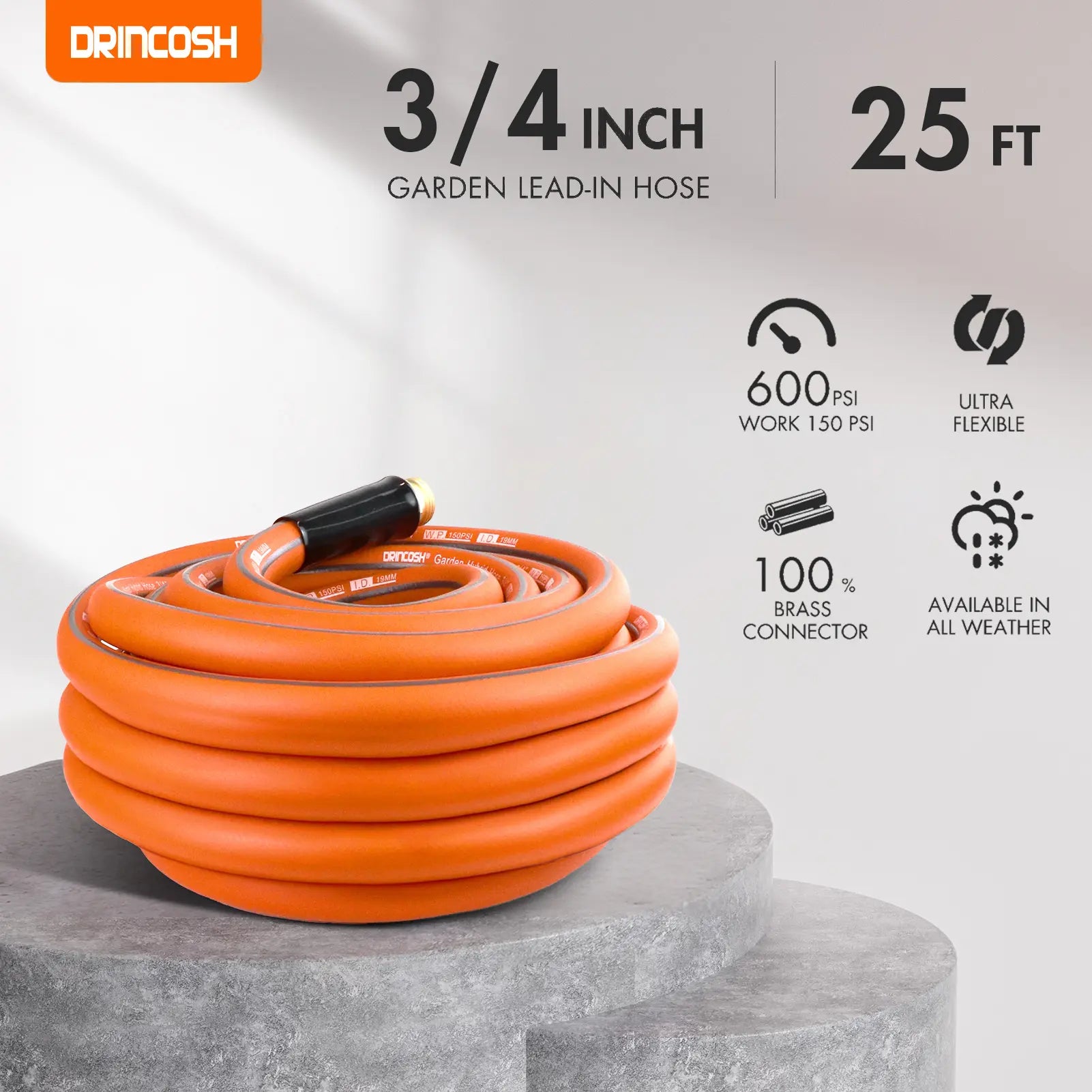 DRINCOSH 3/4” Nickel-Plated Brass Connectors – Dual-Layer Silicone Leak-Proof Seals