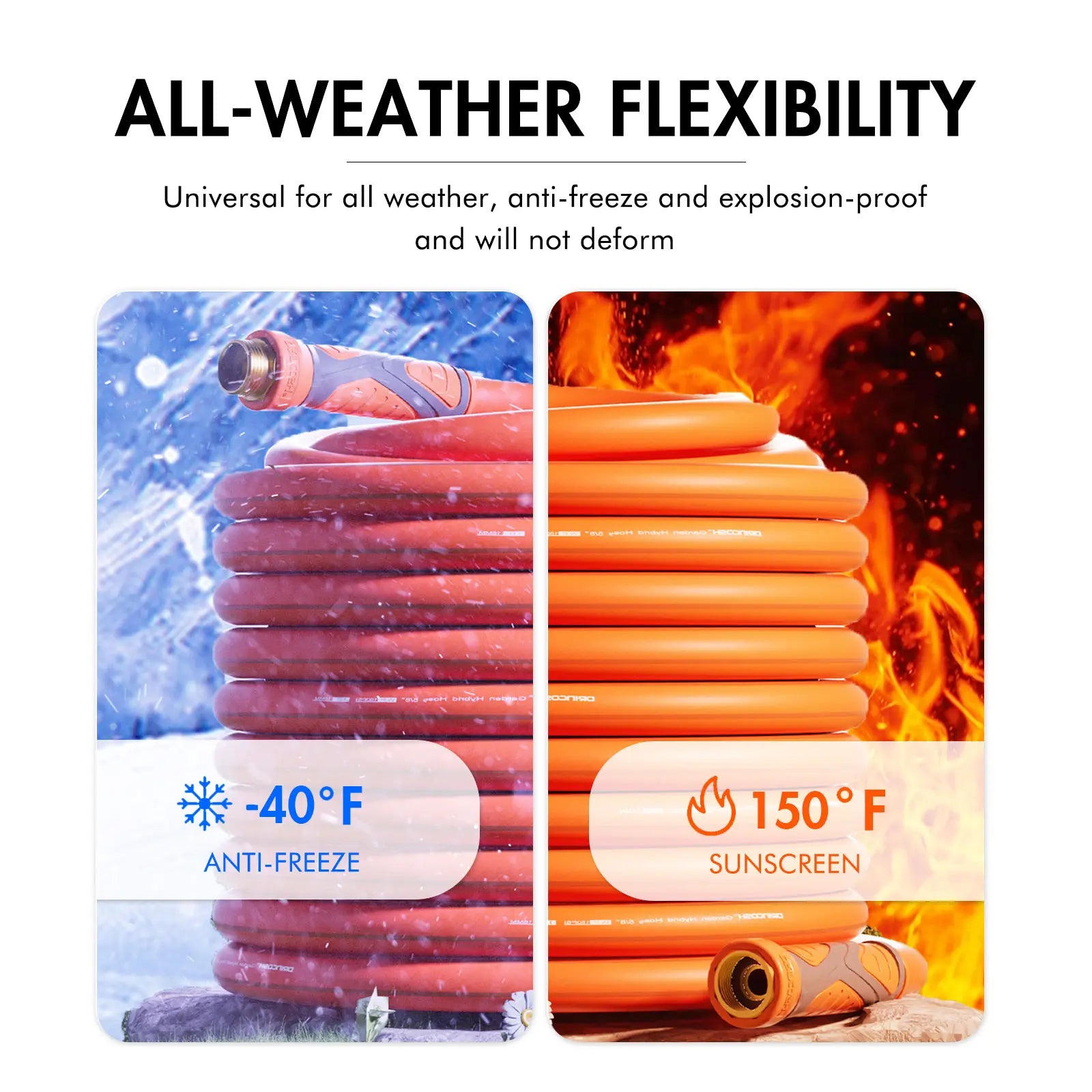 DRINCOSH All-Weather Hose – -40°F Cold Flexibility & 150°F Heat Resistance Certified