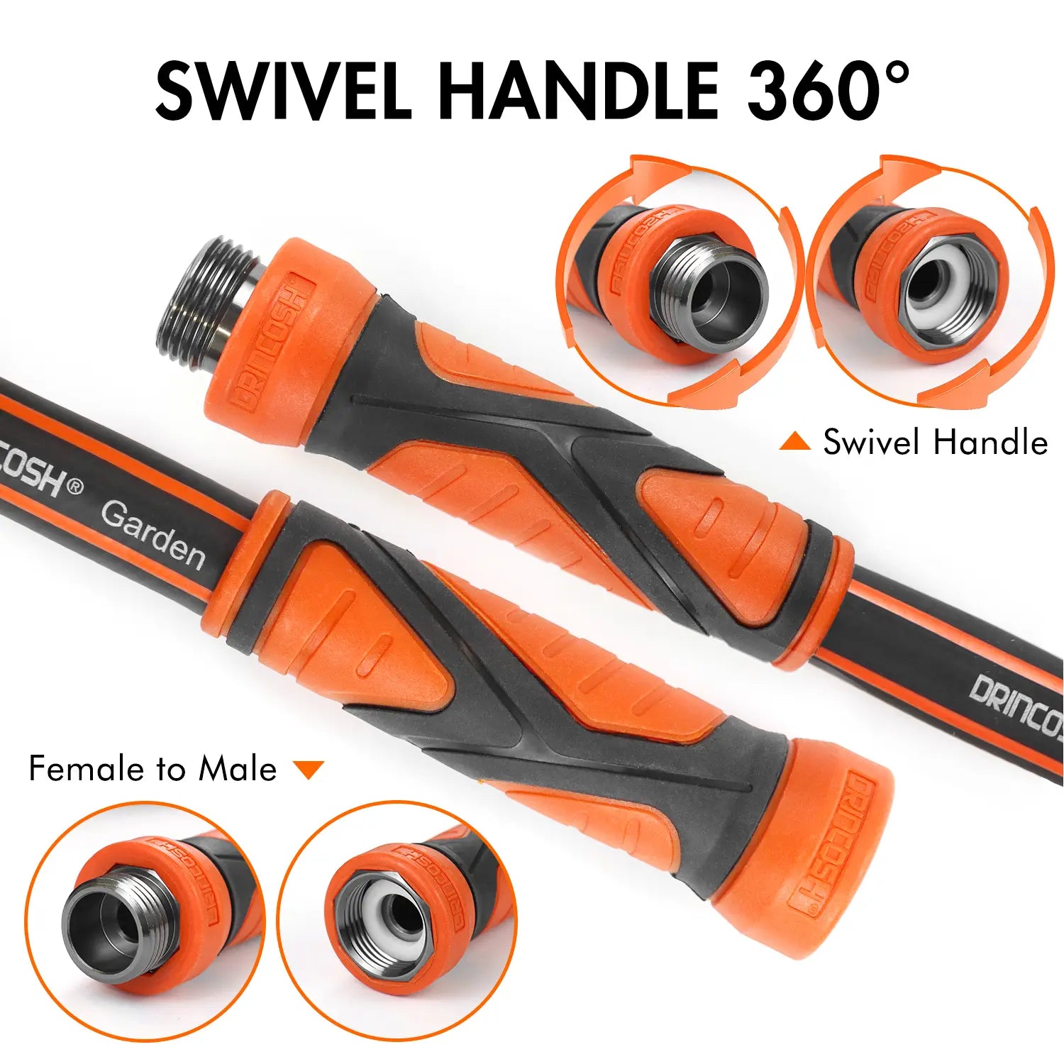 DRINCOSH Triple-Layer Reinforced Hose – Zero Pressure Drop During 90° Bends (5,000+ Cycle Tested)