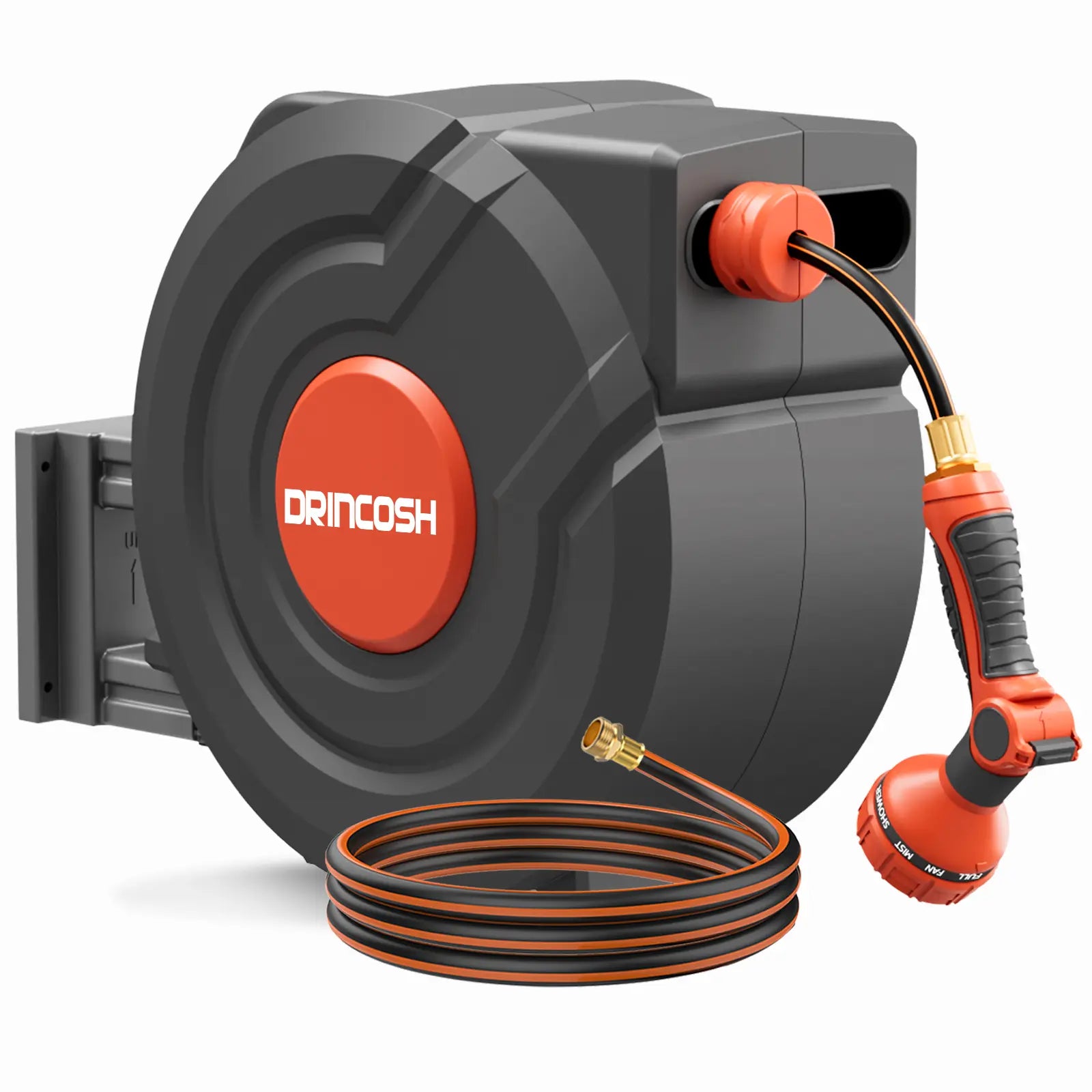 DRINCOSH G505835 Retractable Garden Hose Reel 5/8 in 115ft