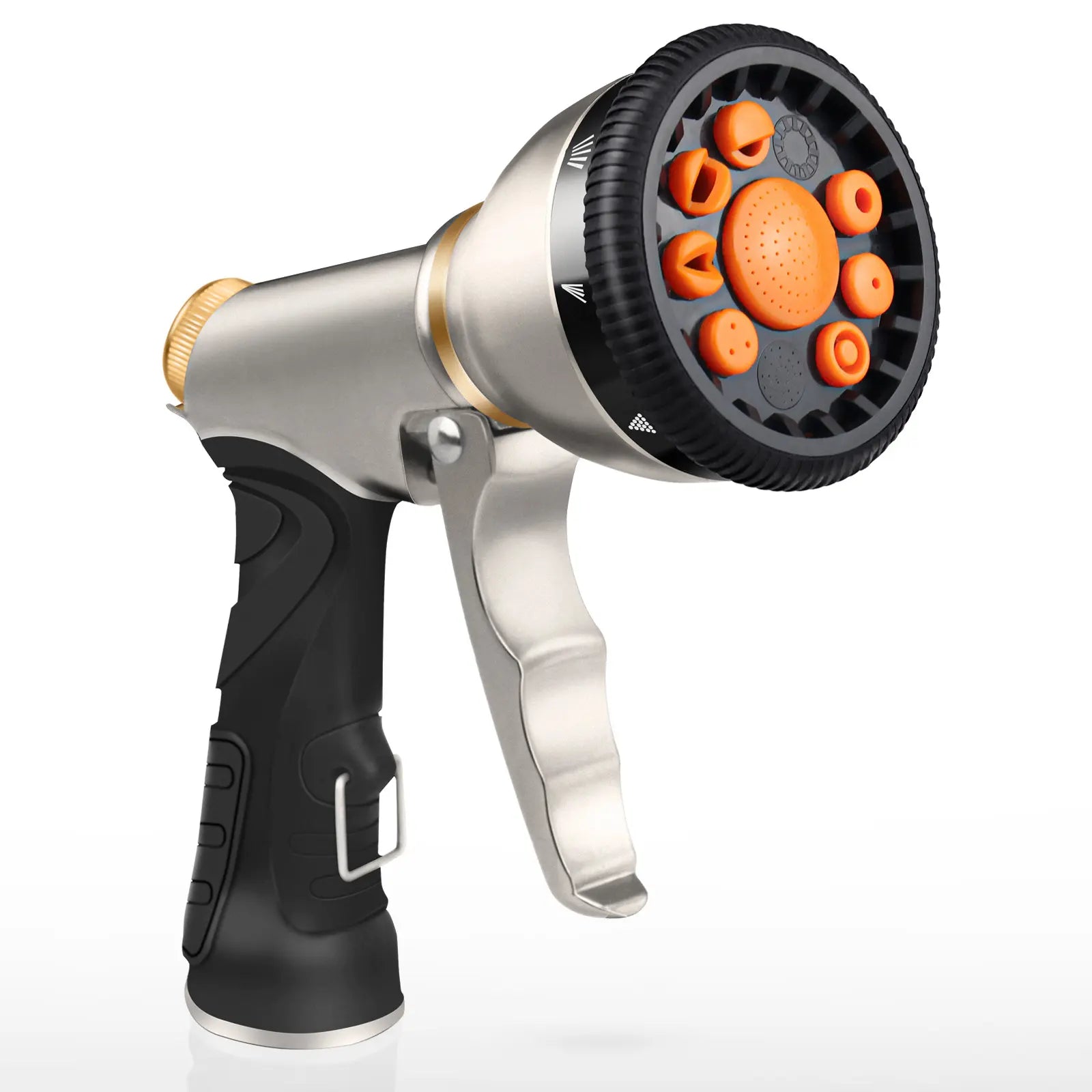 DRINCOSH Upgraded Heavy Duty Metal Hose Nozzle – 9-Spray High Pressure Water Sprayer with 360° Rotation