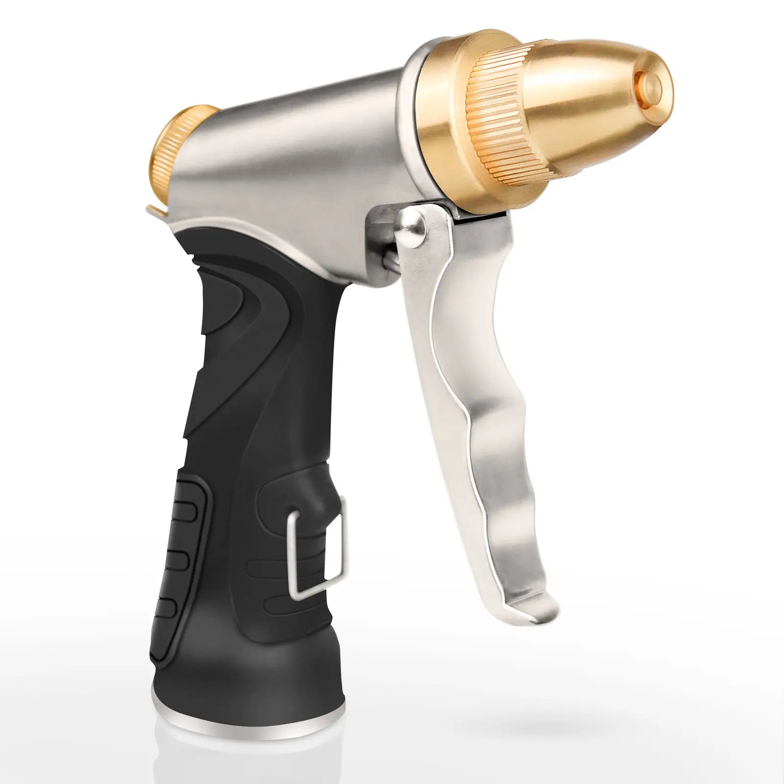 DRINCOSH Heavy Duty Metal Hose Nozzle 4-Pattern High Pressure – Commercial-Grade Zinc Alloy Sprayer with Rotating Head