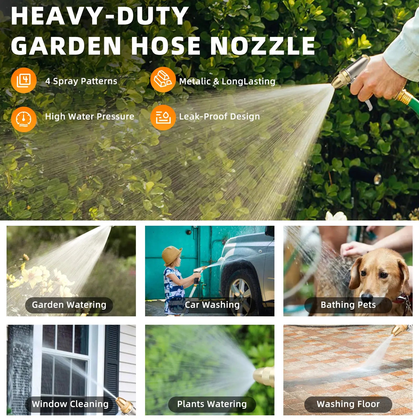 DRINCOSH Commercial Hose Nozzle – 150PSI Burst Tested & 2000hr UV Resistance Certified